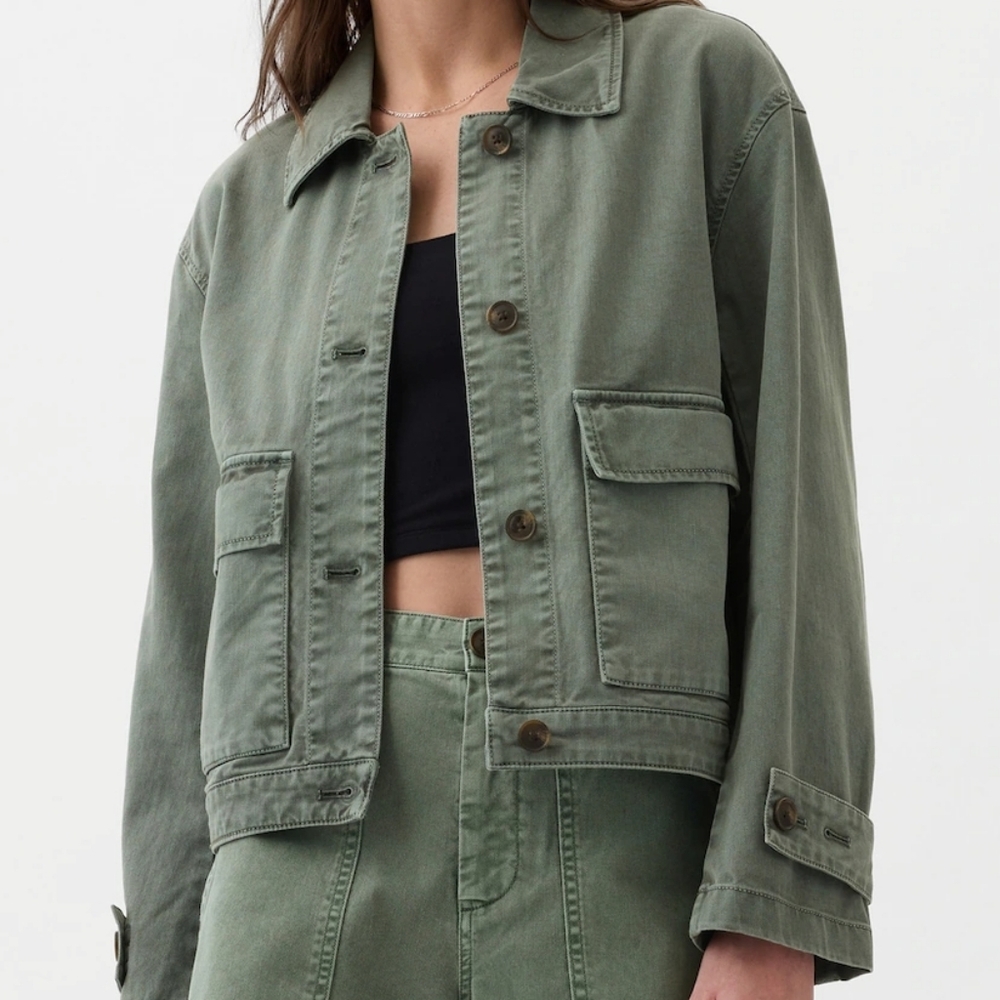 GAP Green Soft Cotton Twill Jacket